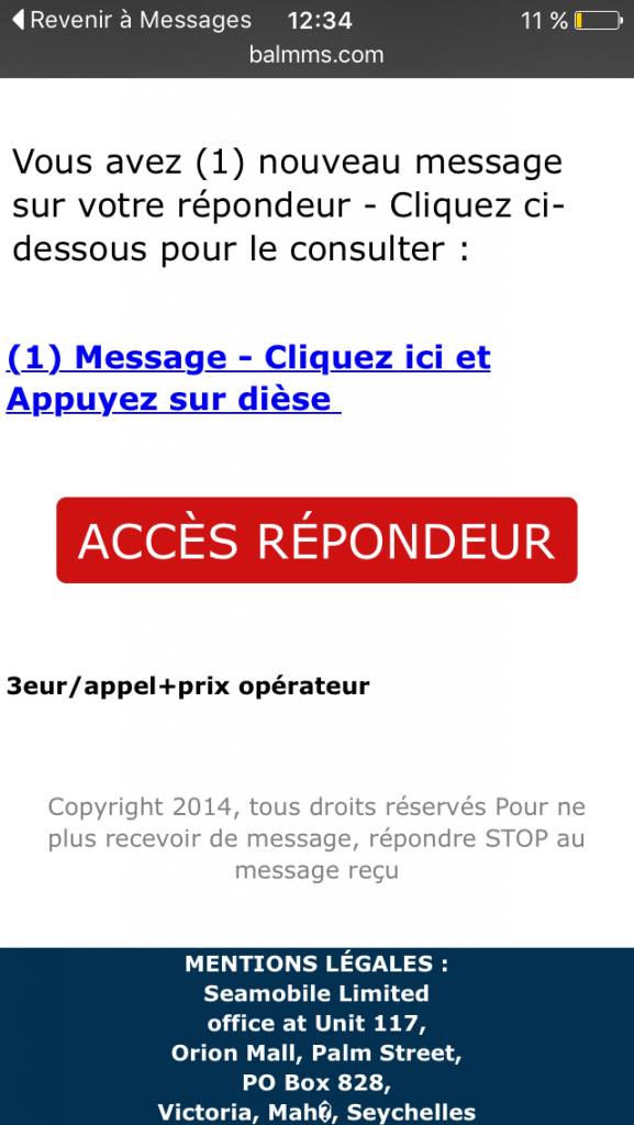 Arnaque SMS: Vous Avez Un Nouveau Message Vocal...