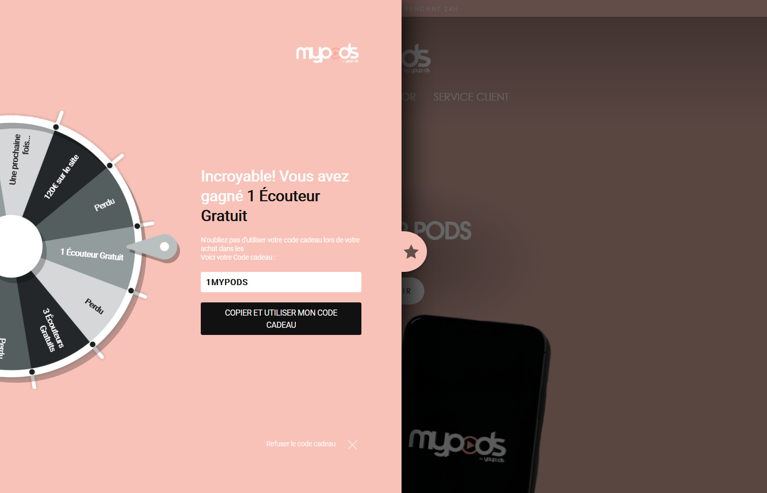 Mypods technique influence